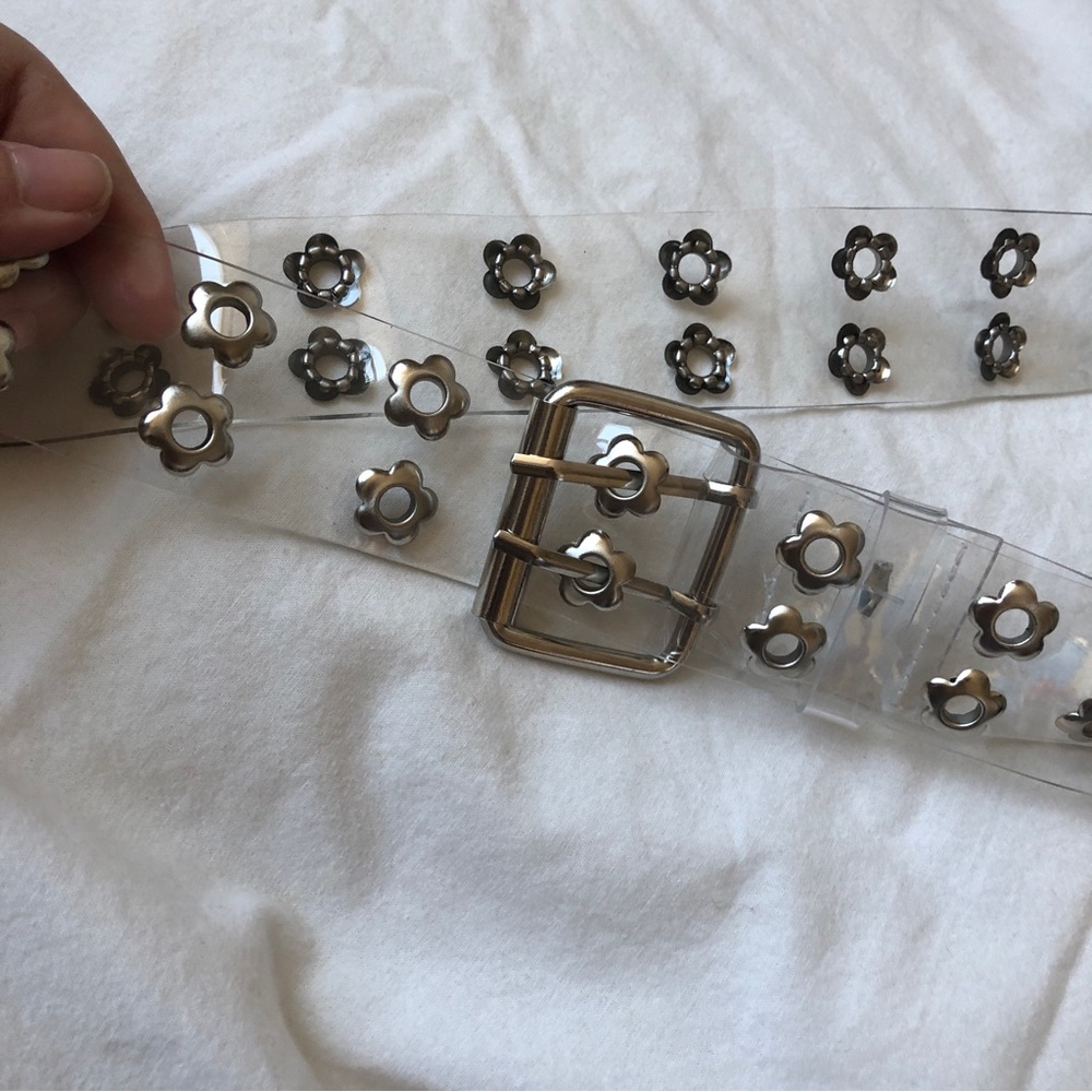 Clear Belt w/ flower eyelets